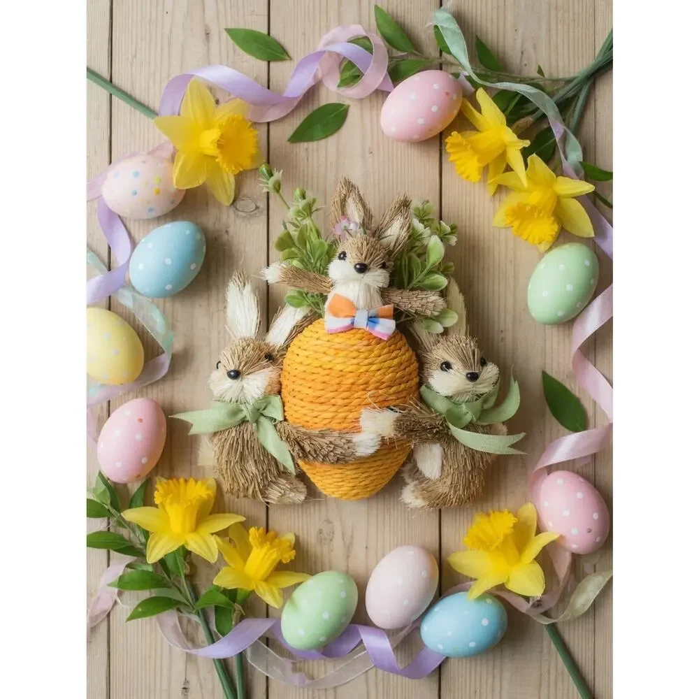 Ashland Large Sisal Bunny Easter Centerpiece